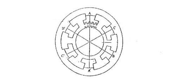 三相步進(jìn)電機的結(jié)構(gòu)原理圖